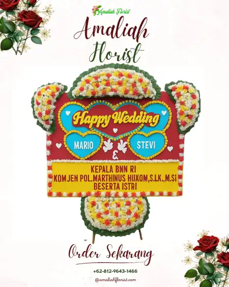 Papan Bunga Pernikahan Sobayan